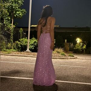 Elegant Lavender Sequin Dress